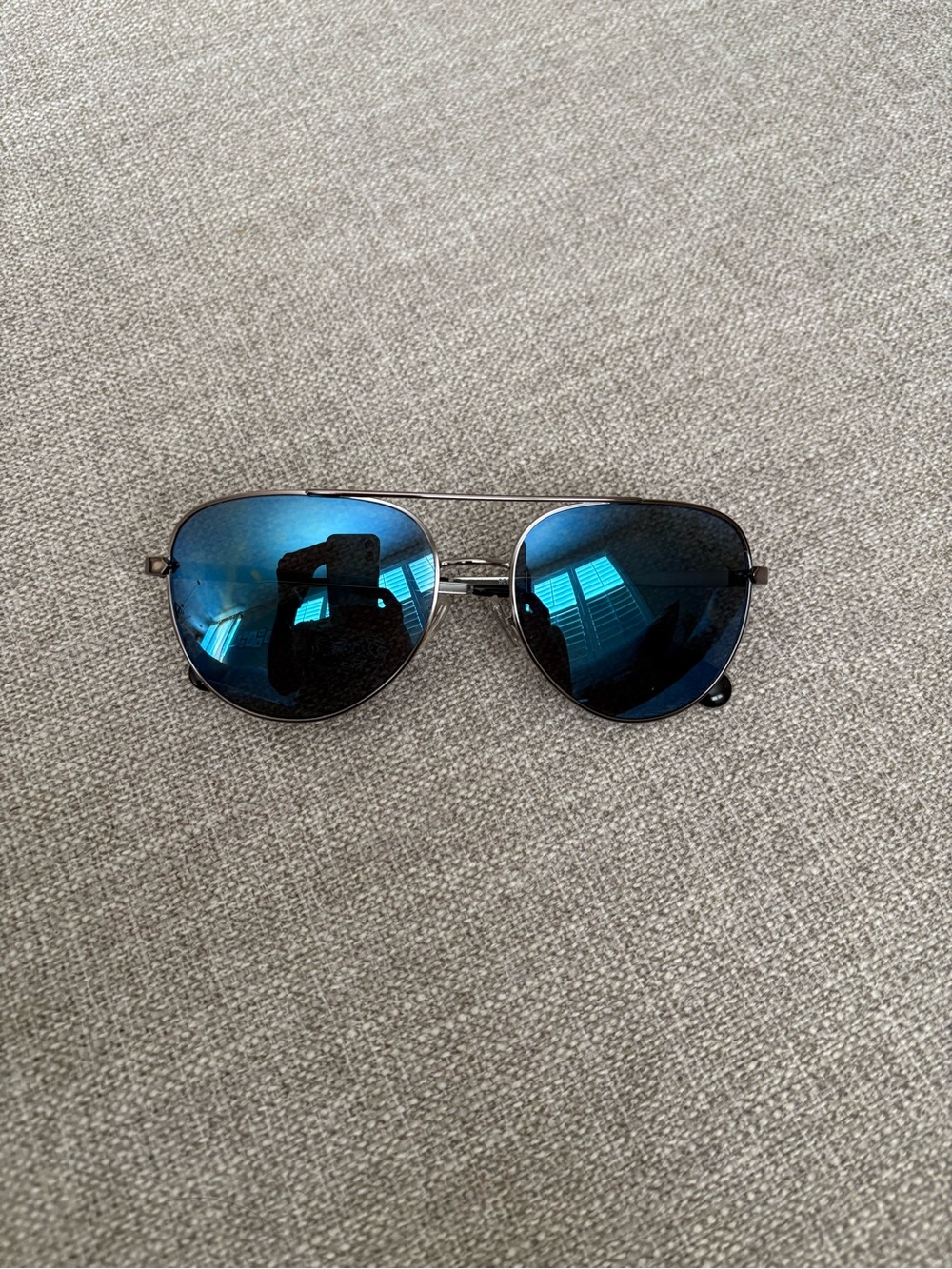 Coach Unisex Gunmetal Aviator Sunglasses w/ Blue Mirrored Lenses with Hard Case